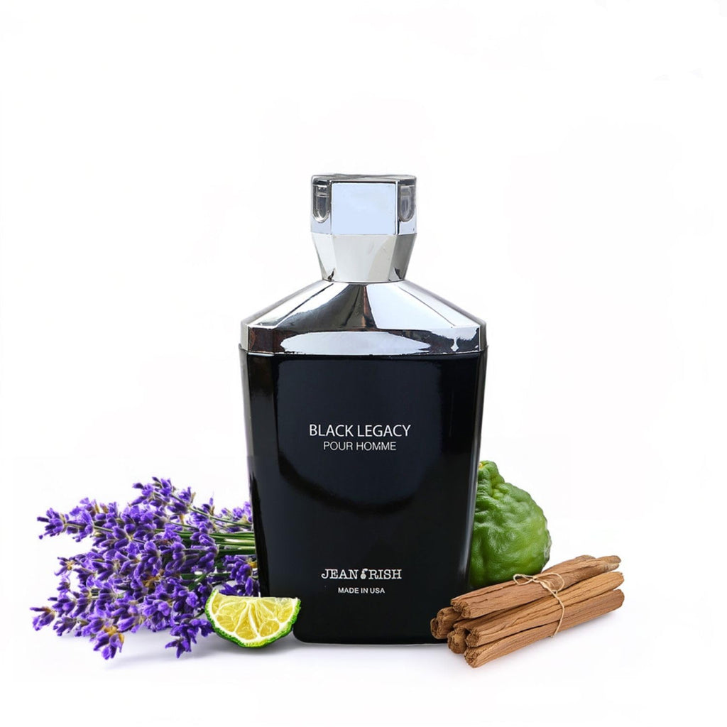 Jean Rish Black Legacy Pour Homme Eau De Toilette for Men (3.4 Fl Oz / 100ml) with Sandalwood Lavender & Bergamot Notes - Long Lasting and Luxury Fragrance