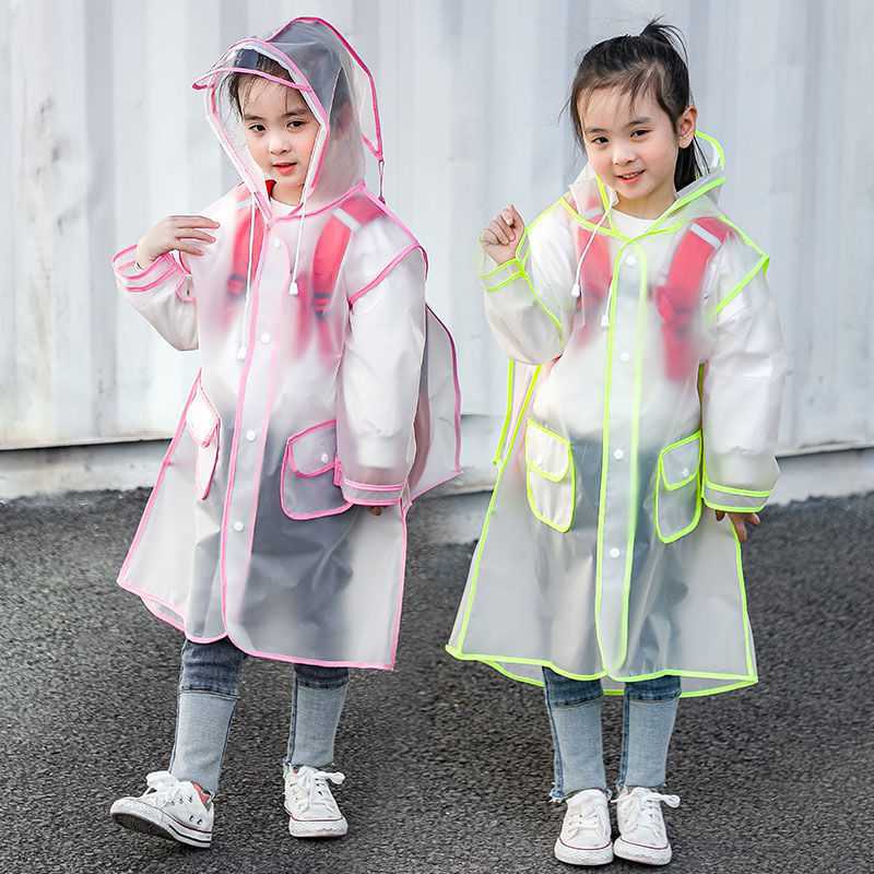 Kids Transparent Raincoat Poncho for Hiking