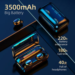 9D Surround Sound Bluetooth Wireless Earbuds with Noise Reduction