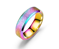 Rotatable Women's Stainless Steel Ring in Gold & Rose Gold