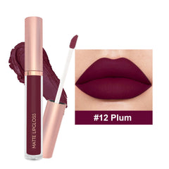 12-Color Matte Lip Gloss in Nude Shades
