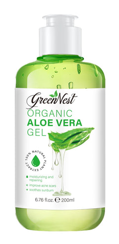 Aloe Vera Gel for Face Skin Hair | 100% Organic aloe | Moisturizer Hair gel Aftershave | Skin care | Paraben Free Soothes Damaged Skin Relief from Sunburn and burn Calming Nourishing.