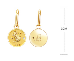 S925 Silver Zodiac Coin Necklace with 14K Gold Chain