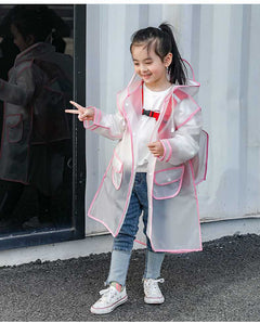 Kids Transparent Raincoat Poncho for Hiking
