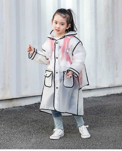 Kids Transparent Raincoat Poncho for Hiking
